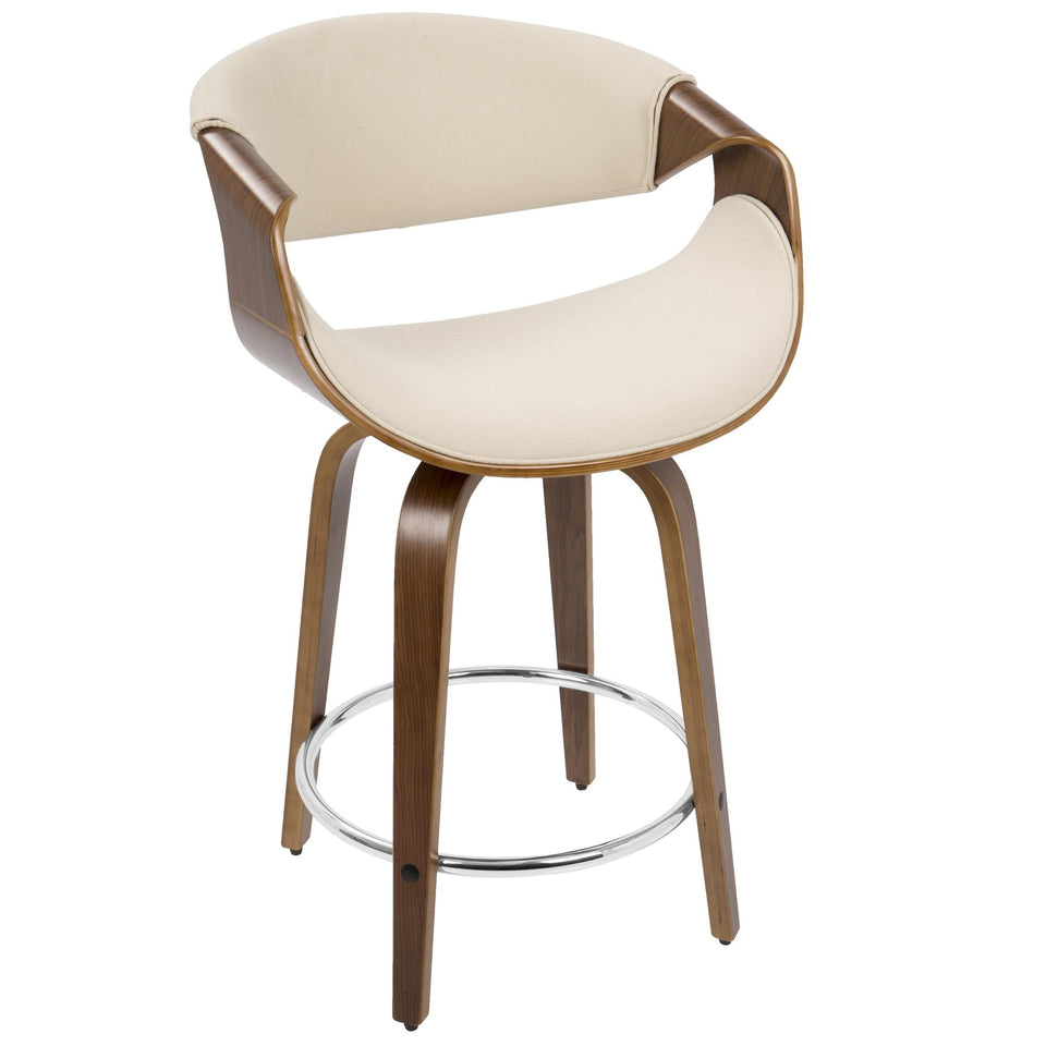 Curvini 24'' Fixed-Height Counter Stool with Swivel - Set of 2
