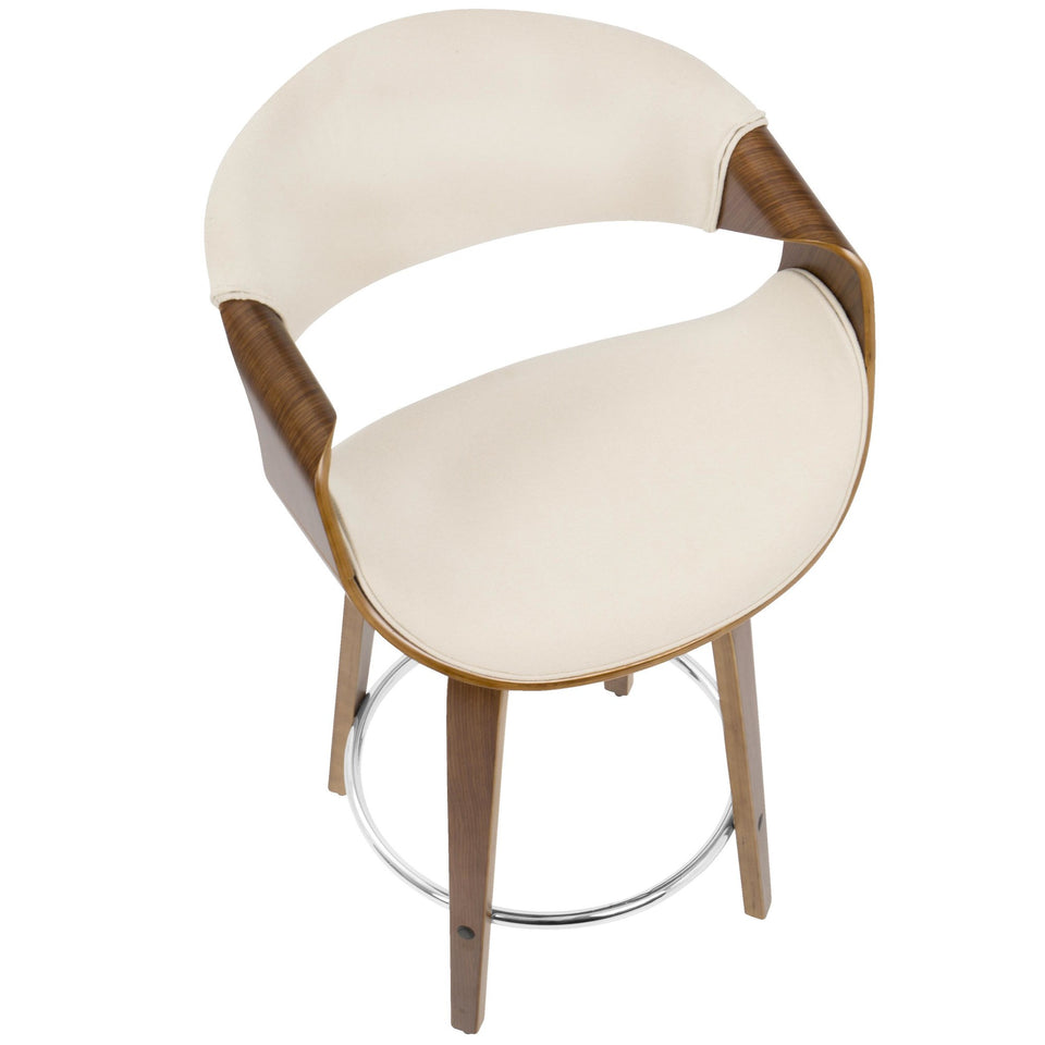 Curvini 24'' Fixed-Height Counter Stool with Swivel - Set of 2