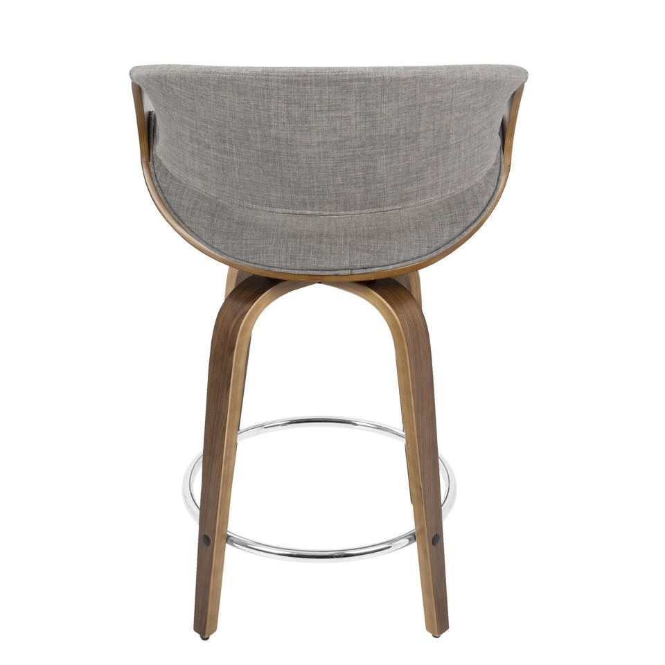 Curvini 24'' Fixed-Height Counter Stool with Swivel - Set of 2