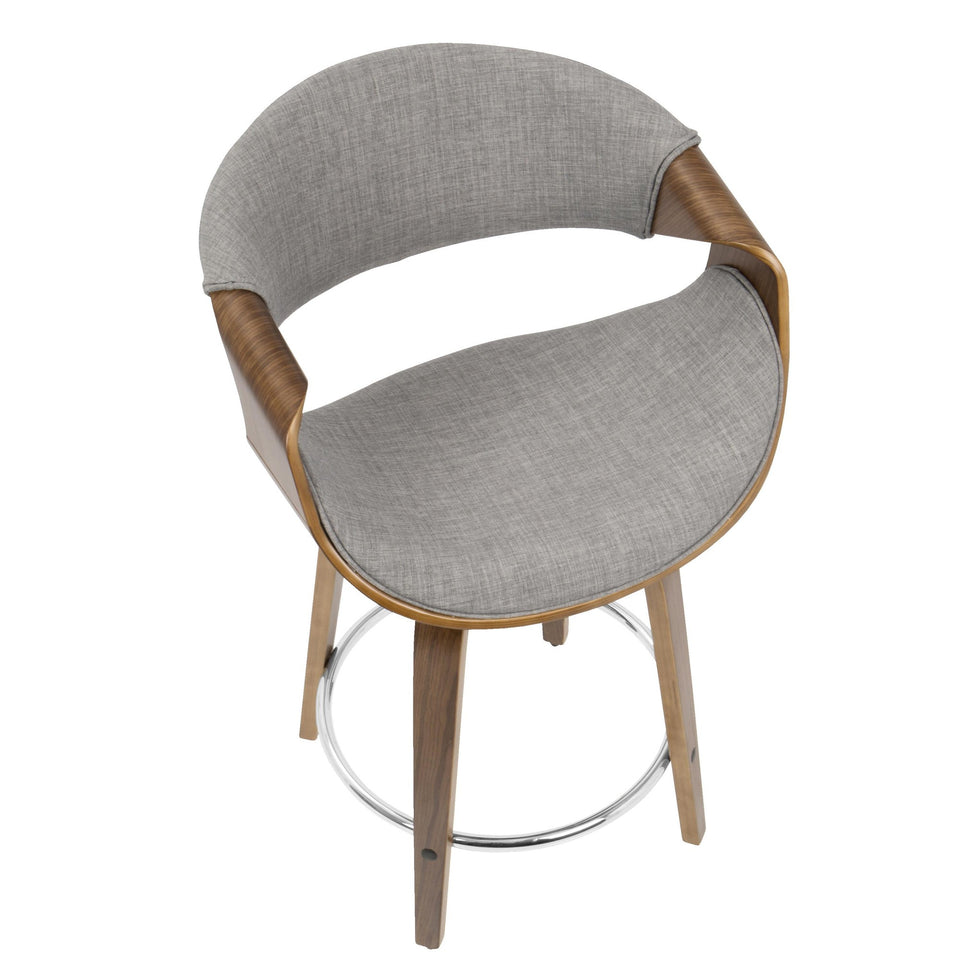 Curvini 24'' Fixed-Height Counter Stool with Swivel - Set of 2