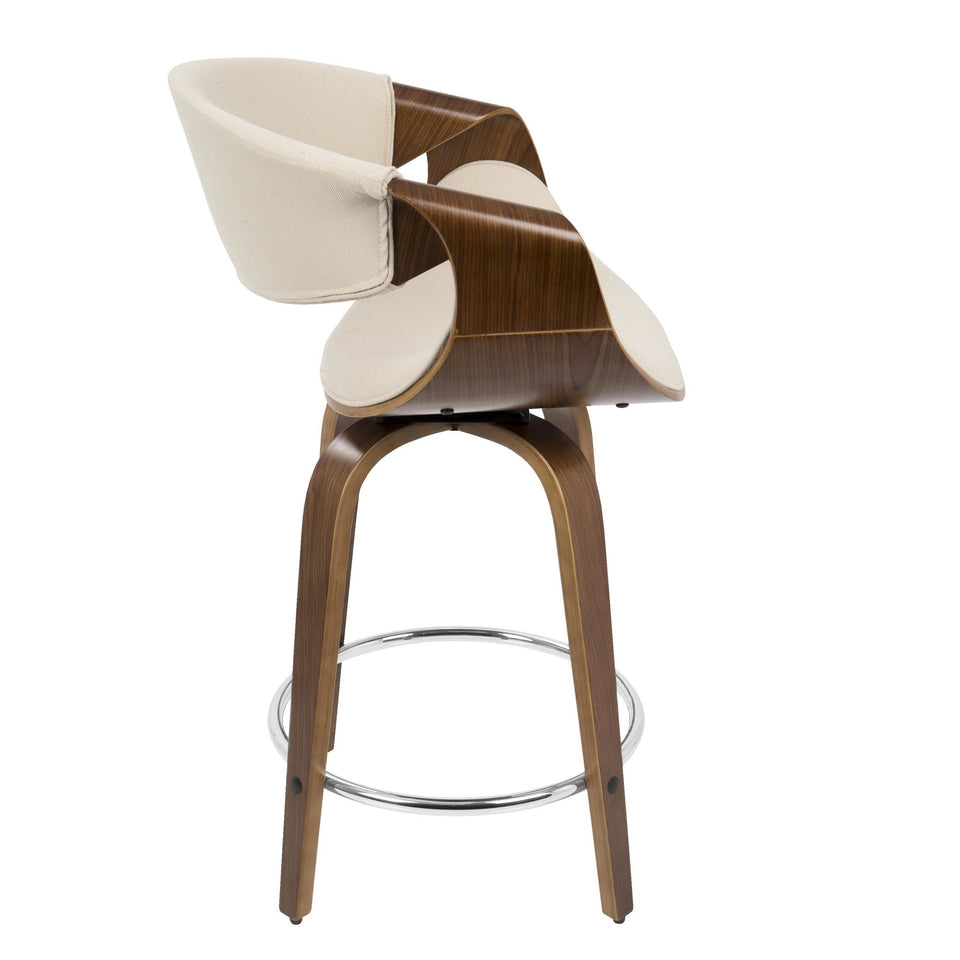 Curvini 24'' Fixed-Height Counter Stool - Set of 2