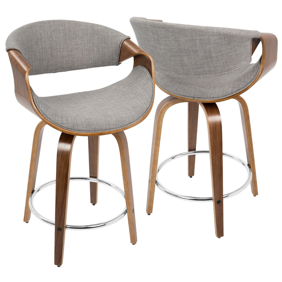 Curvini 24'' Fixed-Height Counter Stool - Set of 2