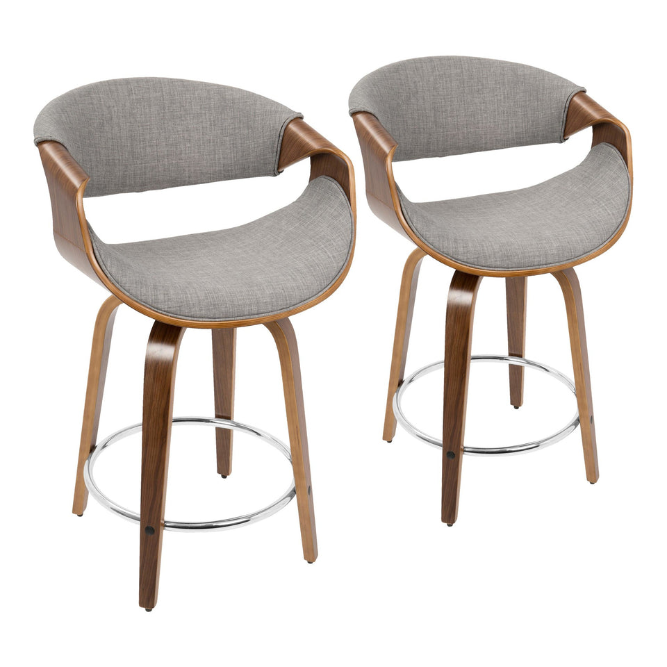 Curvini 24'' Fixed-Height Counter Stool - Set of 2