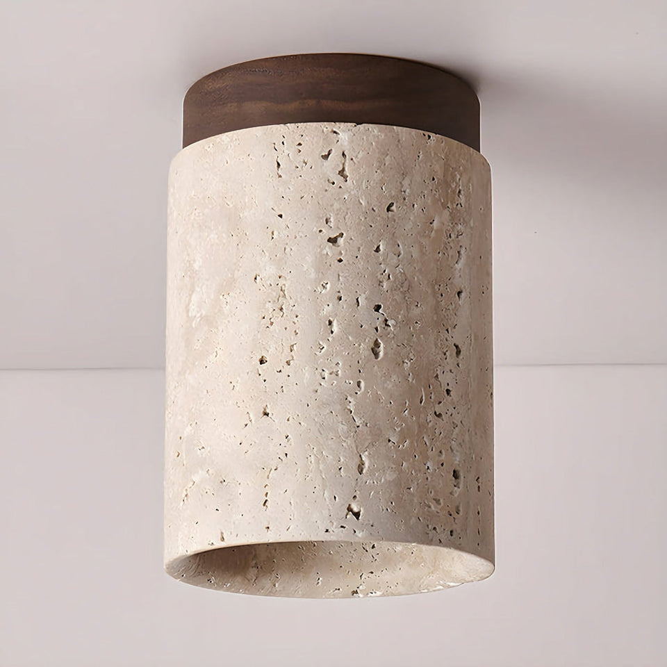 Cylinder Travertine Ceiling Light