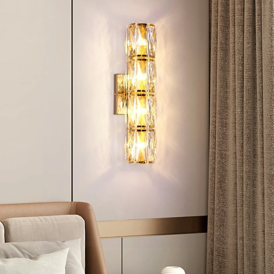 Cylindrical Crystal Wall Lamp