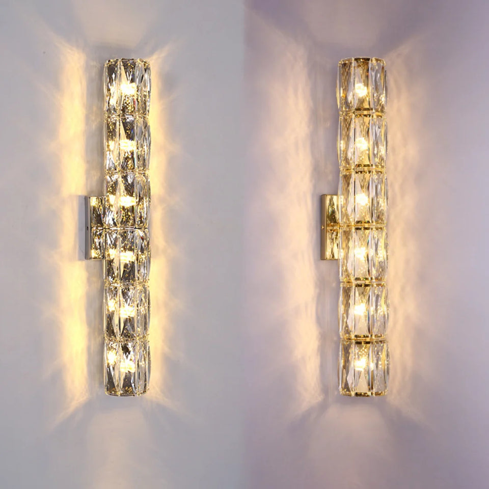 Cylindrical Crystal Wall Lamp