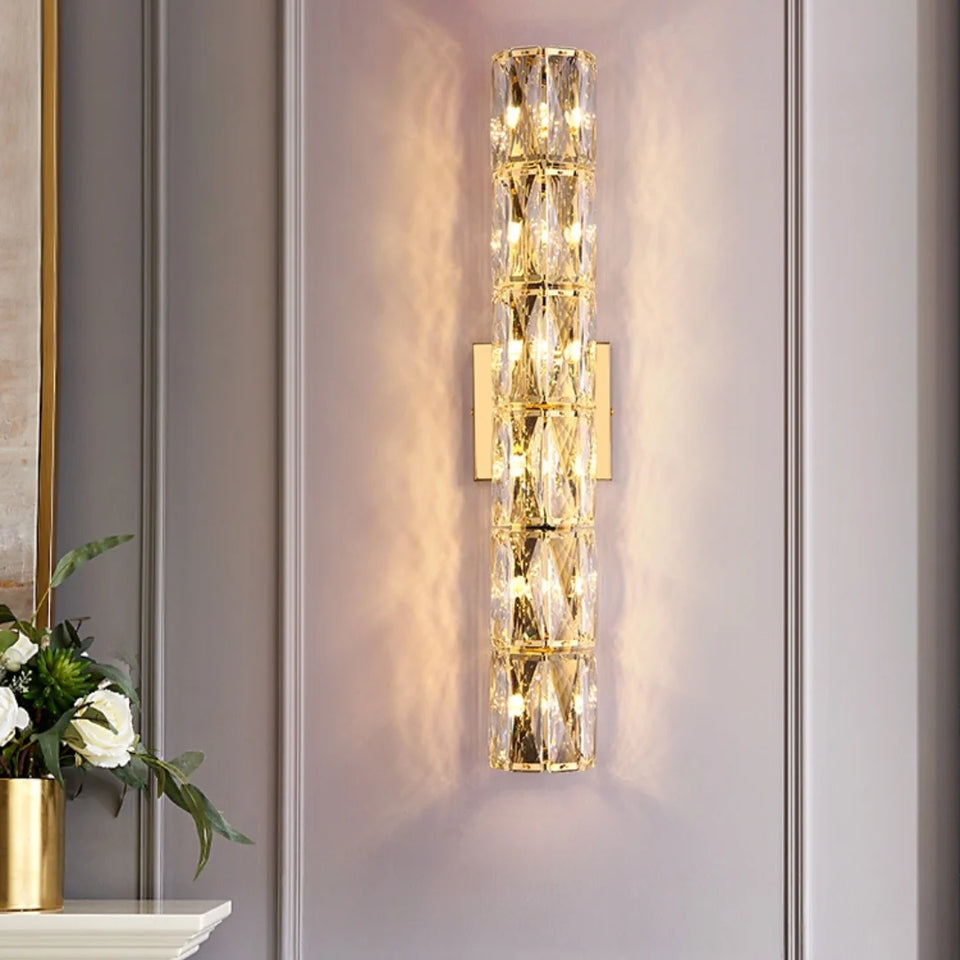 Cylindrical Crystal Wall Lamp