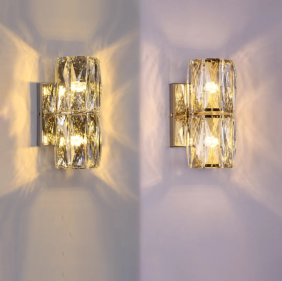 Cylindrical Crystal Wall Lamp