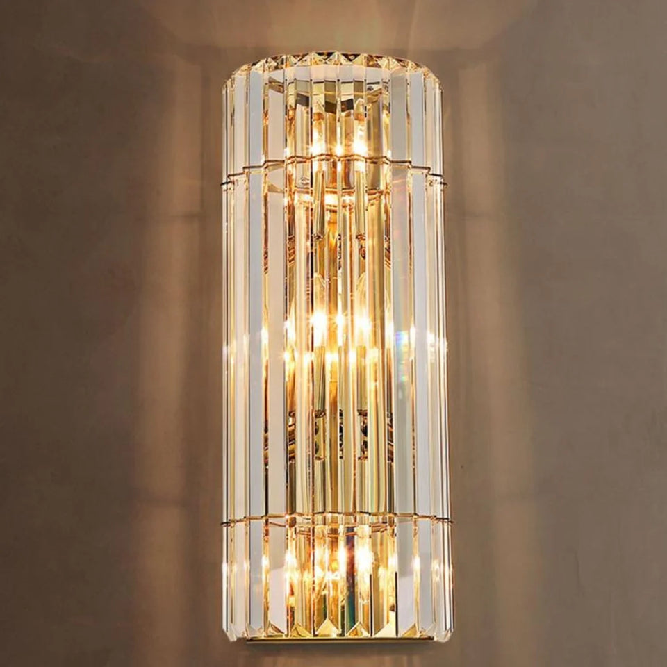 Cylindrical Crystal Wall Light