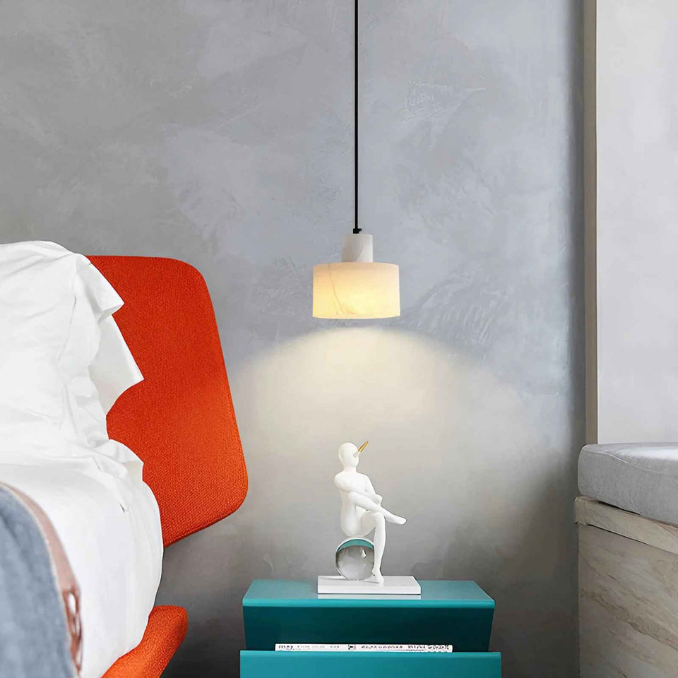 Cylindrical plaster Pendant Light