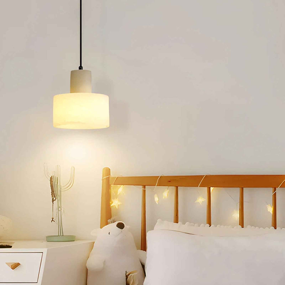 Cylindrical plaster Pendant Light