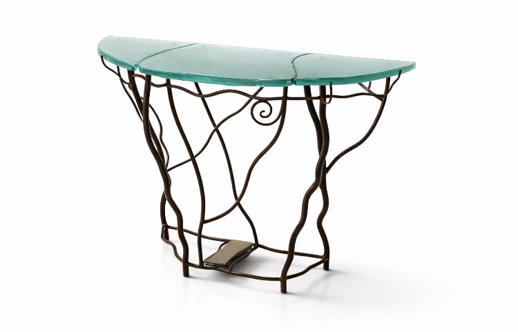 New Organic Half Moon Console Table with Slate