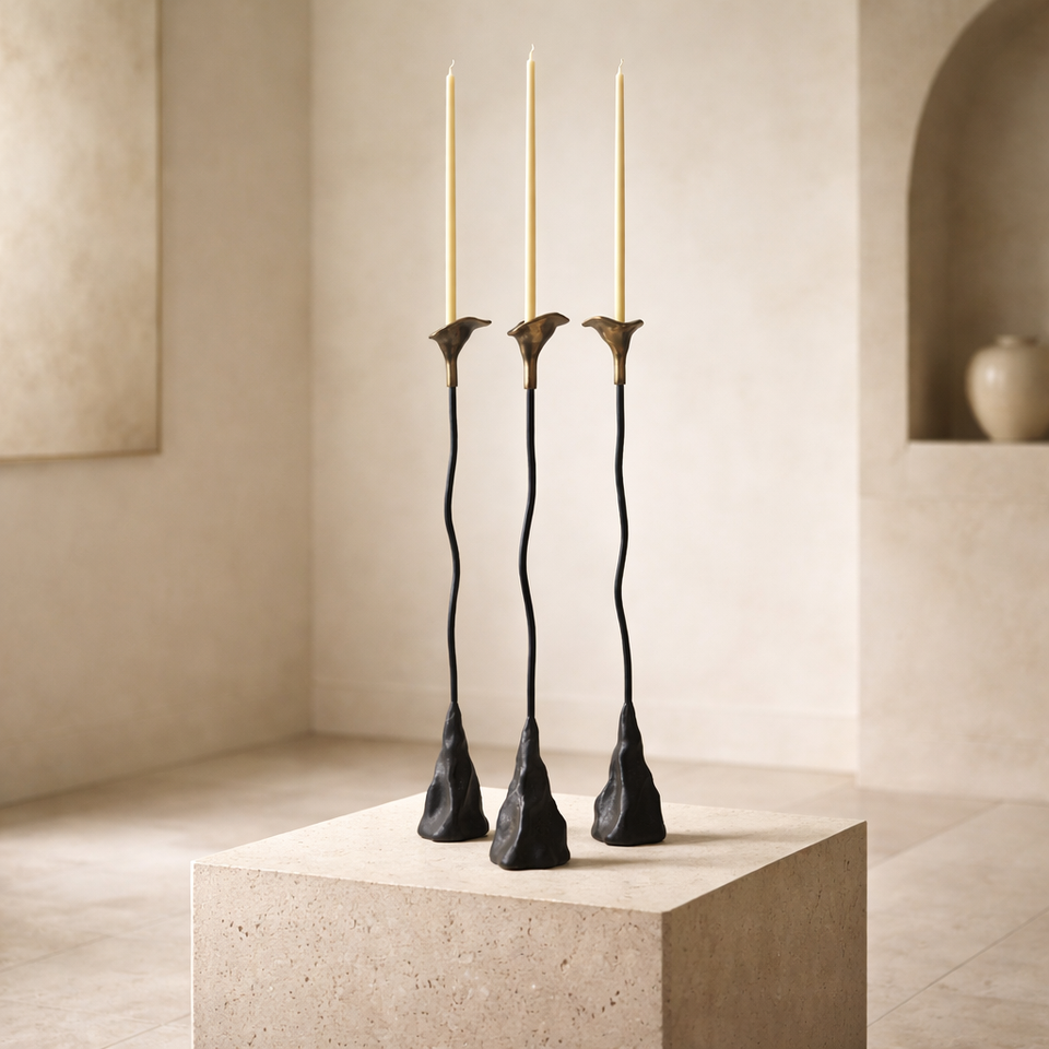 sculptural candleholder - close-up detail