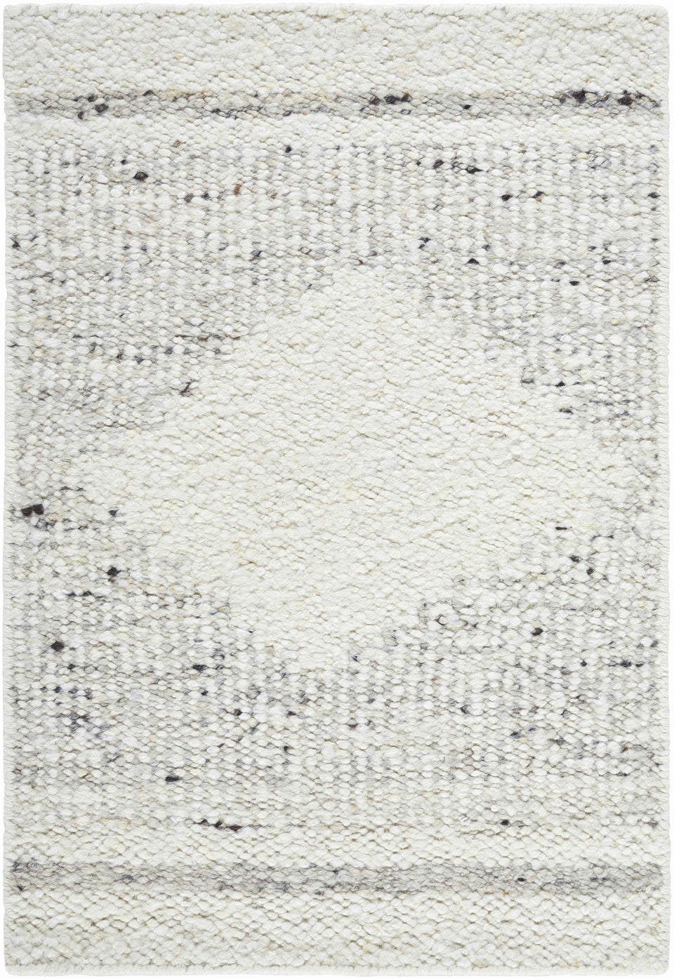 Ethara Ivory Charcoal Global Bohemian Tribal Pattern Wool Handmade Area Rug - Clearance