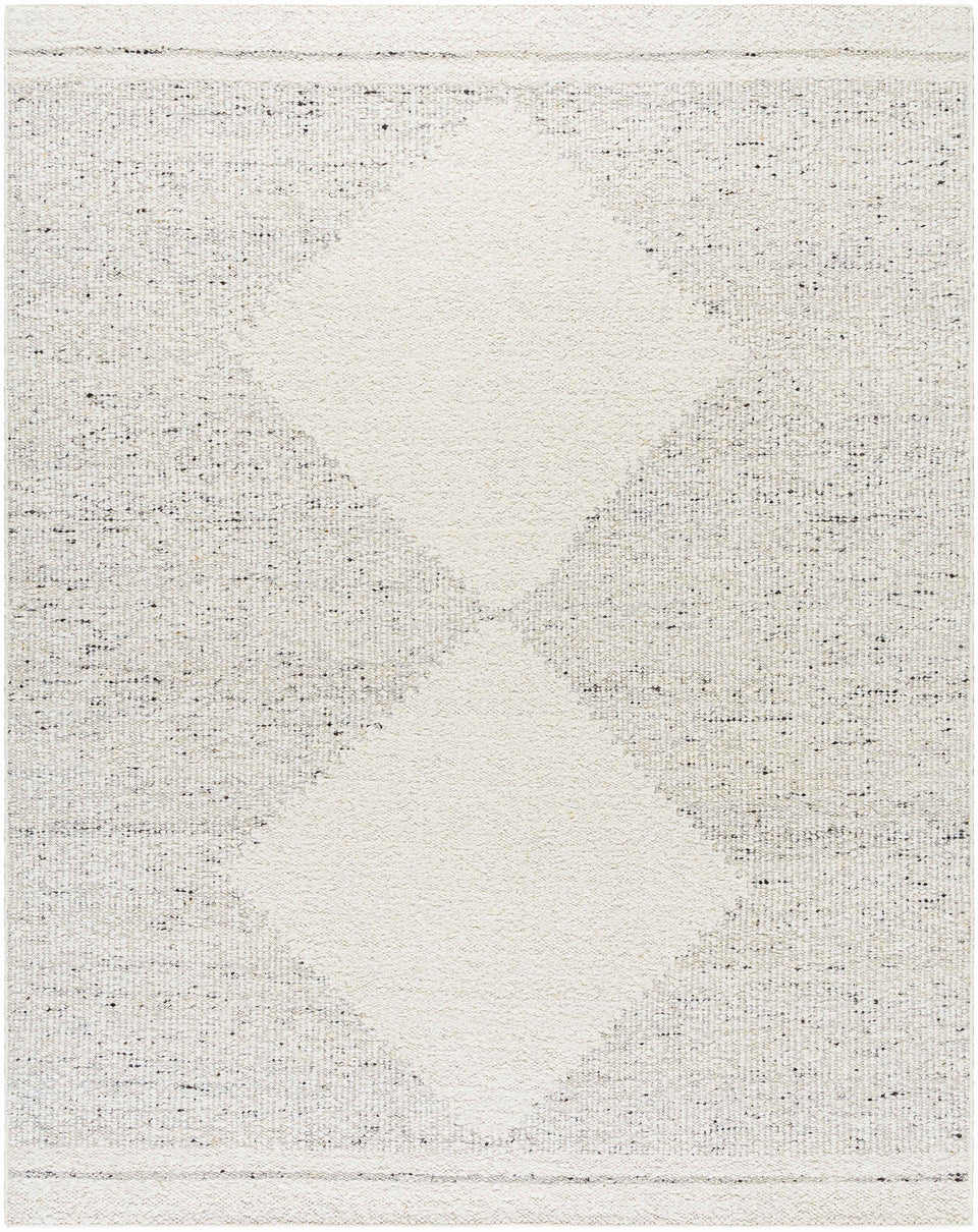 Ethara Ivory Charcoal Global Bohemian Tribal Pattern Wool Handmade Area Rug - Clearance
