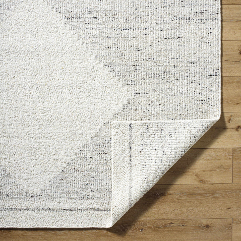 Ethara Ivory Charcoal Global Bohemian Tribal Pattern Wool Handmade Area Rug - Clearance