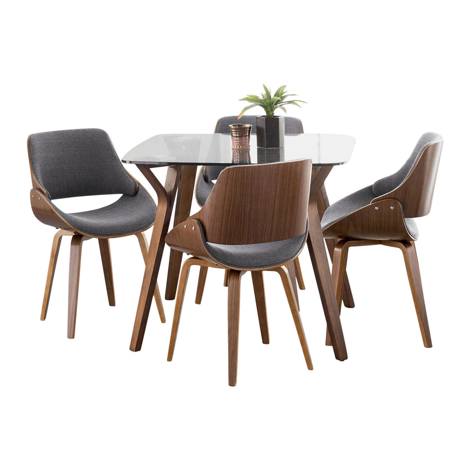 Folia Square Fabrizzi Dining Set - 5 Piece