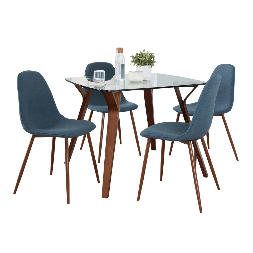 Folia Square Pebble Dining Set - 5 Piece