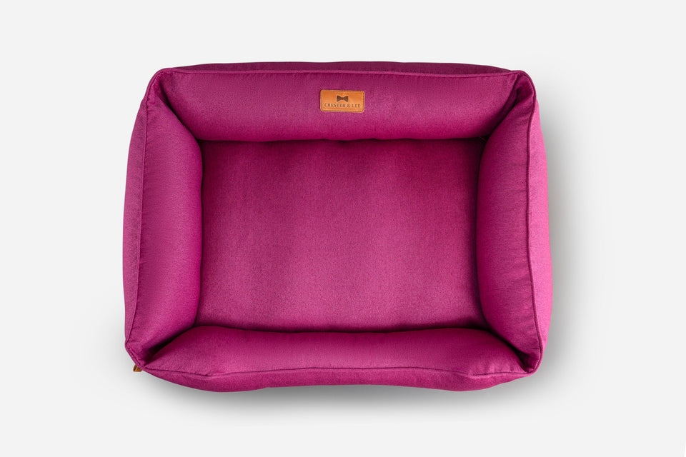 Chester & Lee | Cotton Sleeper Dog Bed Berry Pink