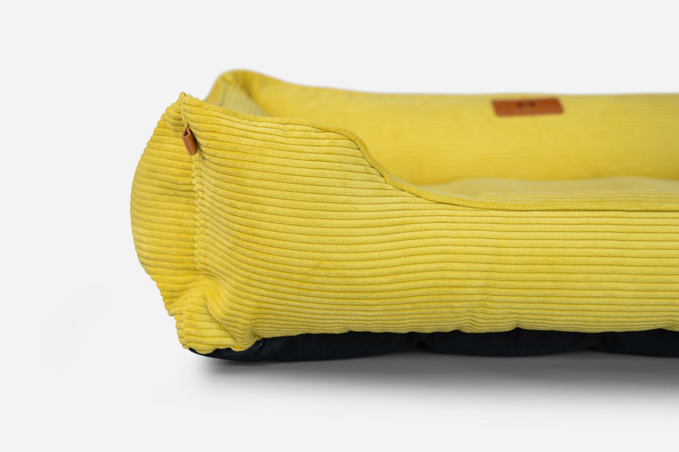 Chester & Lee | Fancy Corduroy Sleeper Dog Bed Sunny Yellow