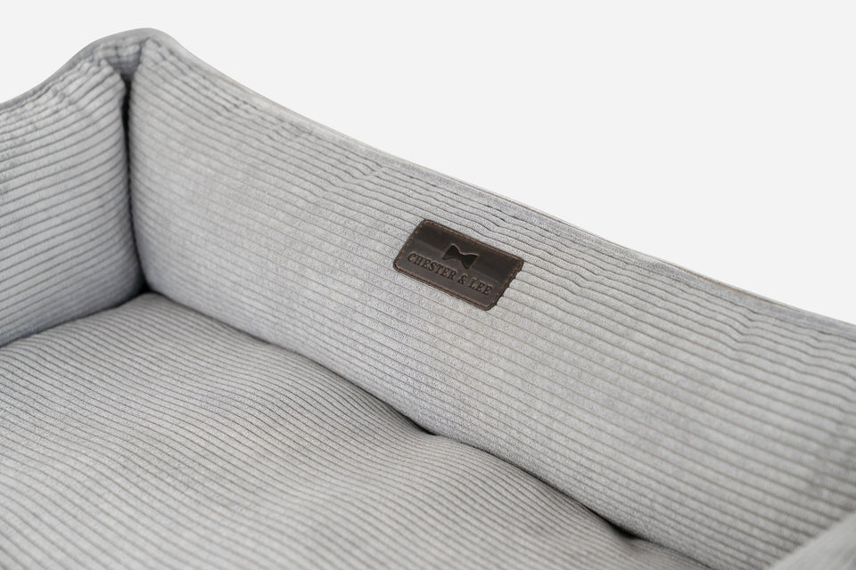 Chester & Lee | Fancy Corduroy Sleeper Dog Bed Gray