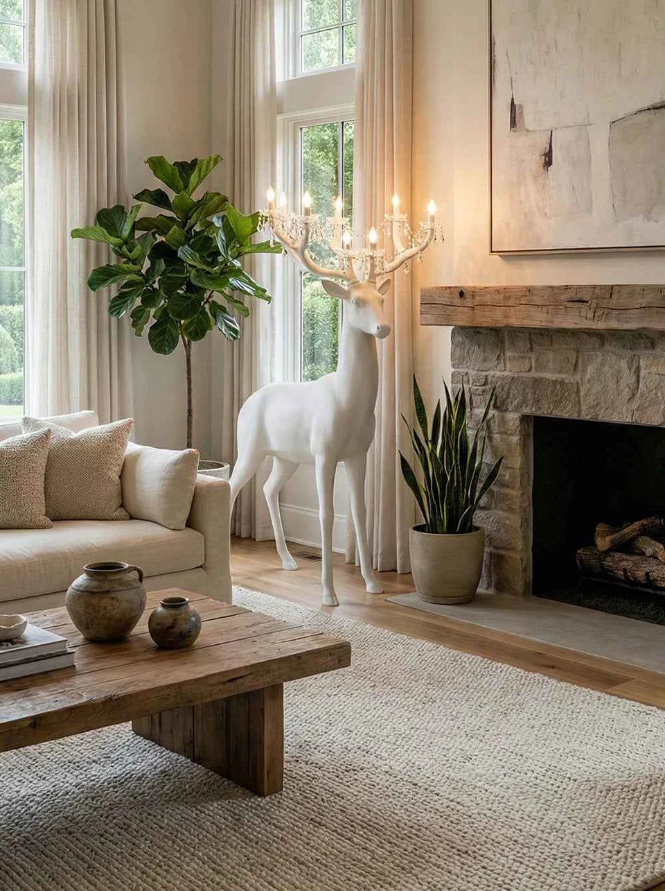 Deer Sculpture Floor Lamp