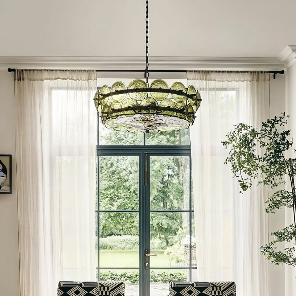 glass chandelier - top view