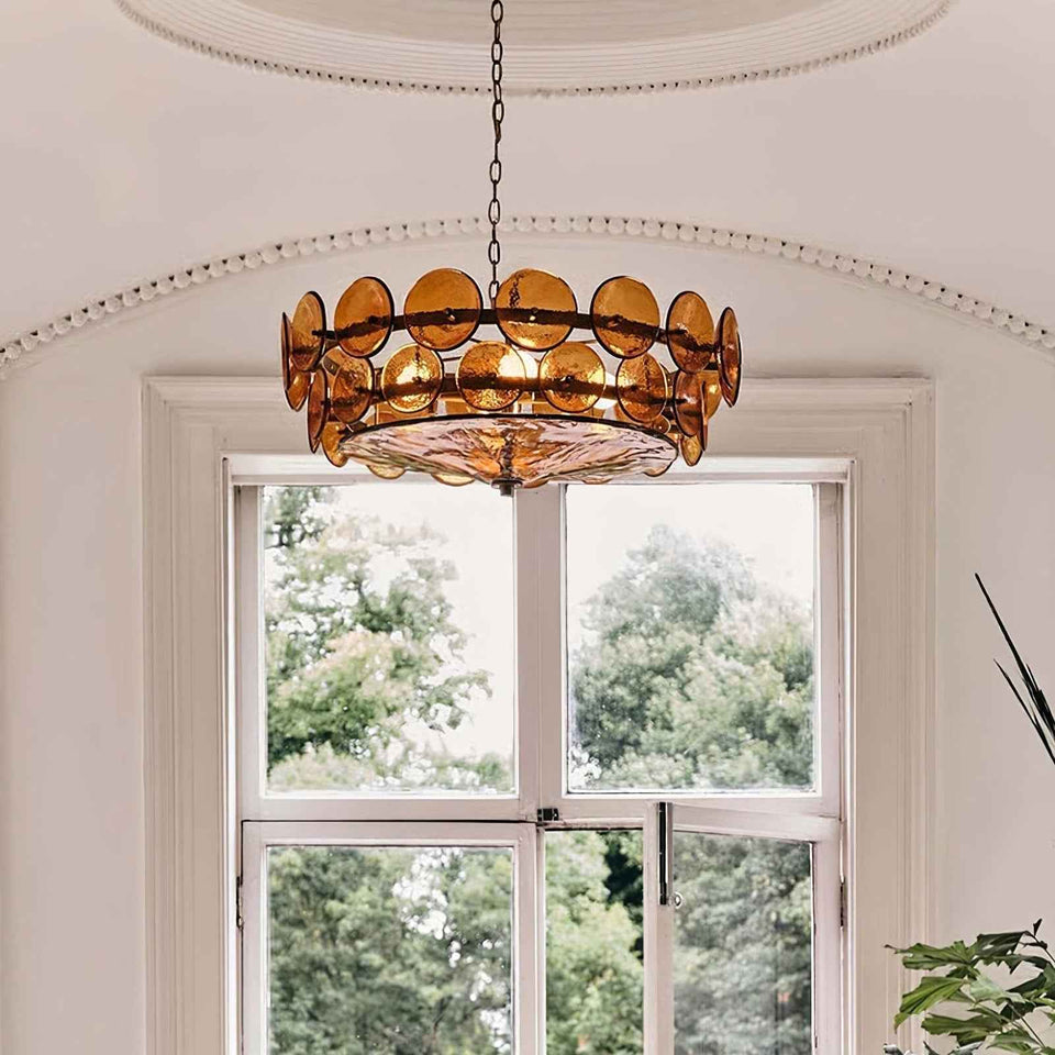 glass chandelier - back view