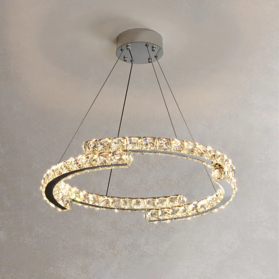 Double Ring Crystal Chandelier
