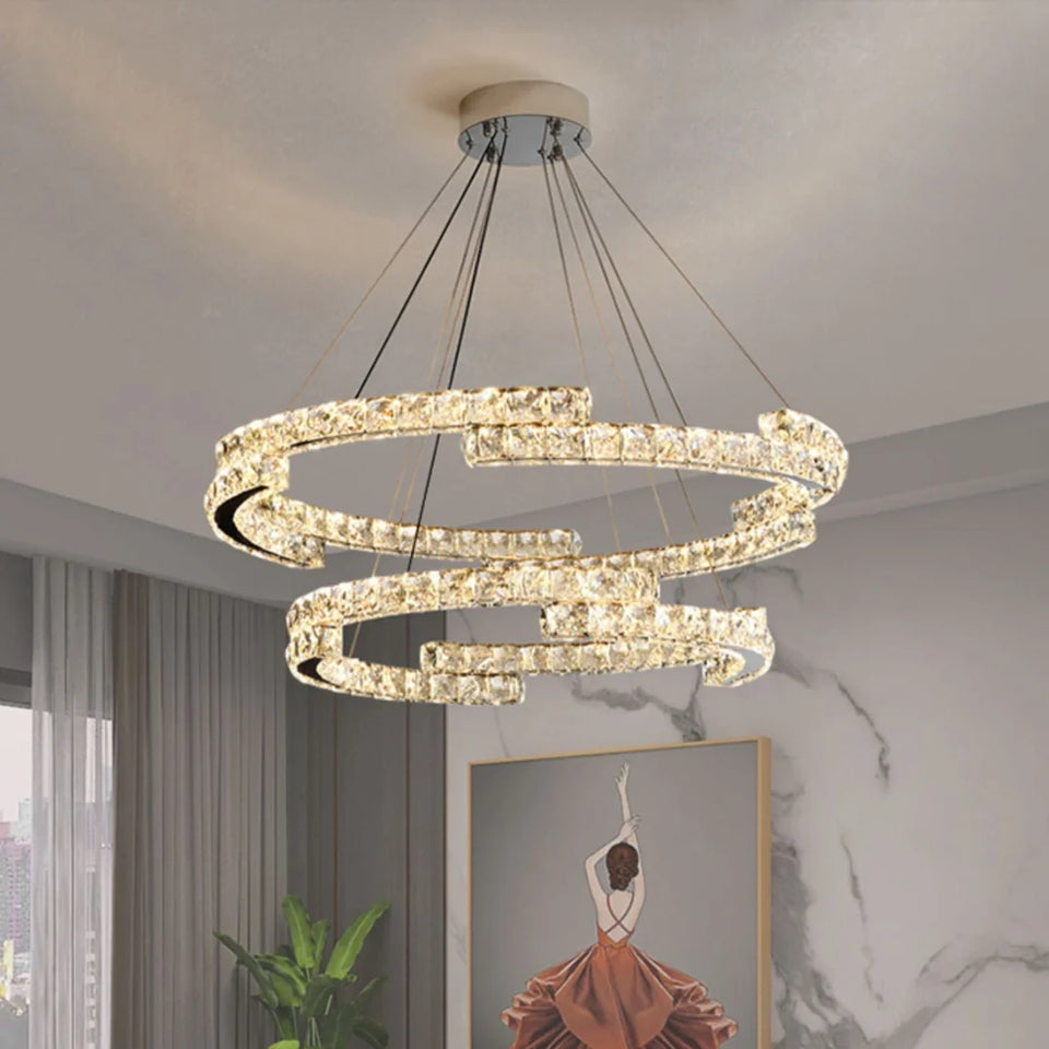 Double Ring Crystal Chandelier