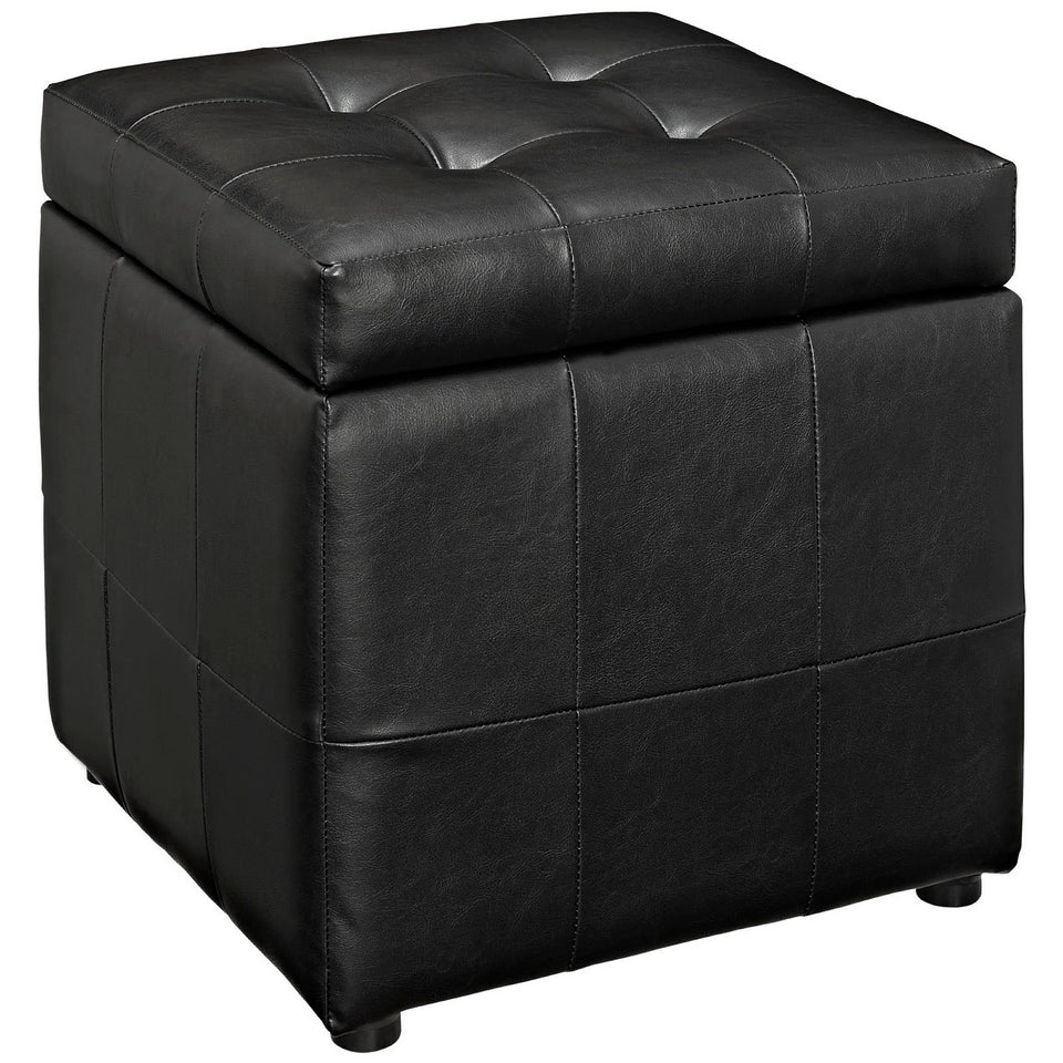 Volt Storage Upholstered Vinyl Ottoman by Modway