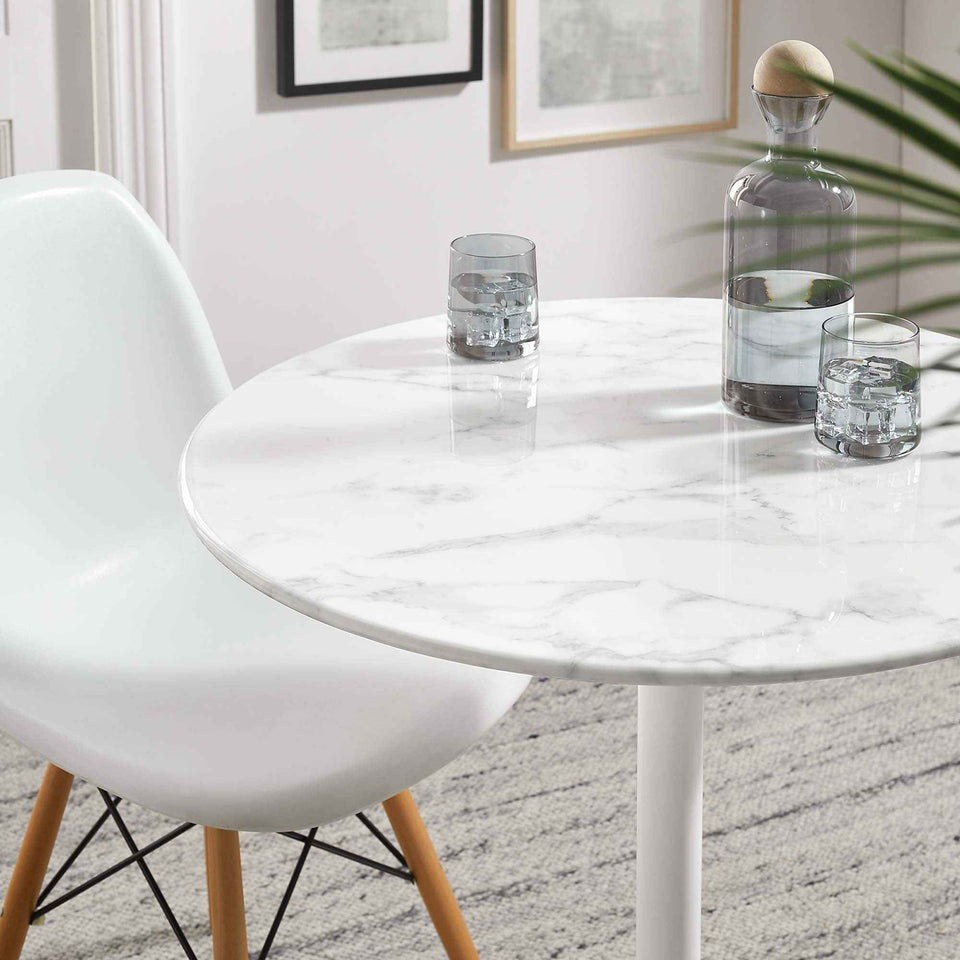 Lippa 28" Round Faux Marble Dining Table by Modway