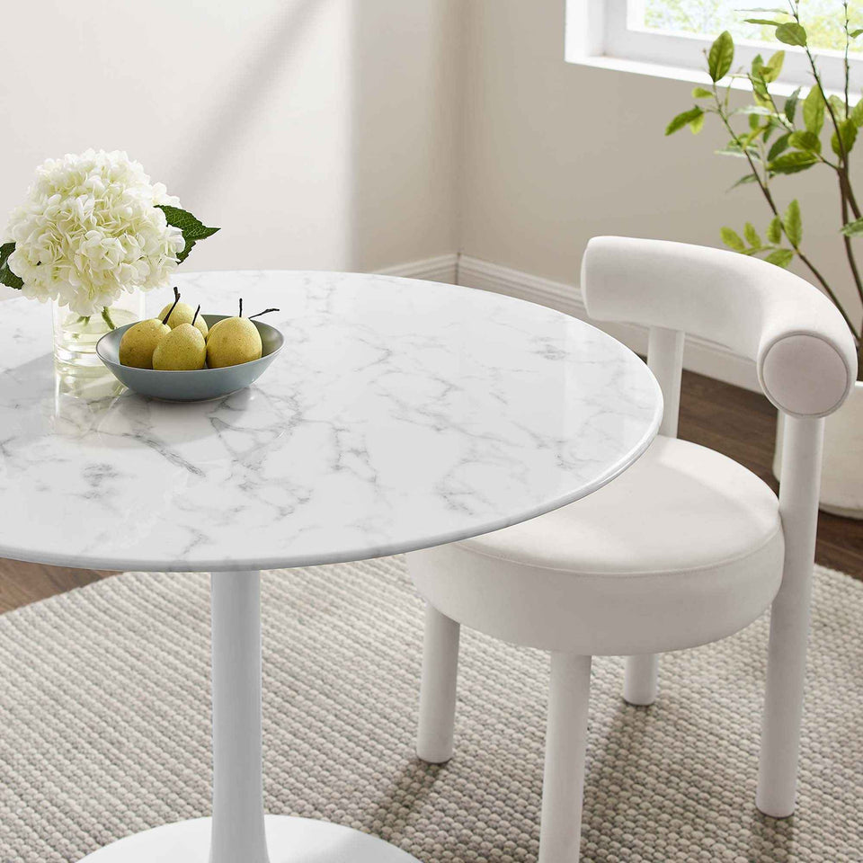 Lippa 40" Round Faux Marble Dining Table by Modway