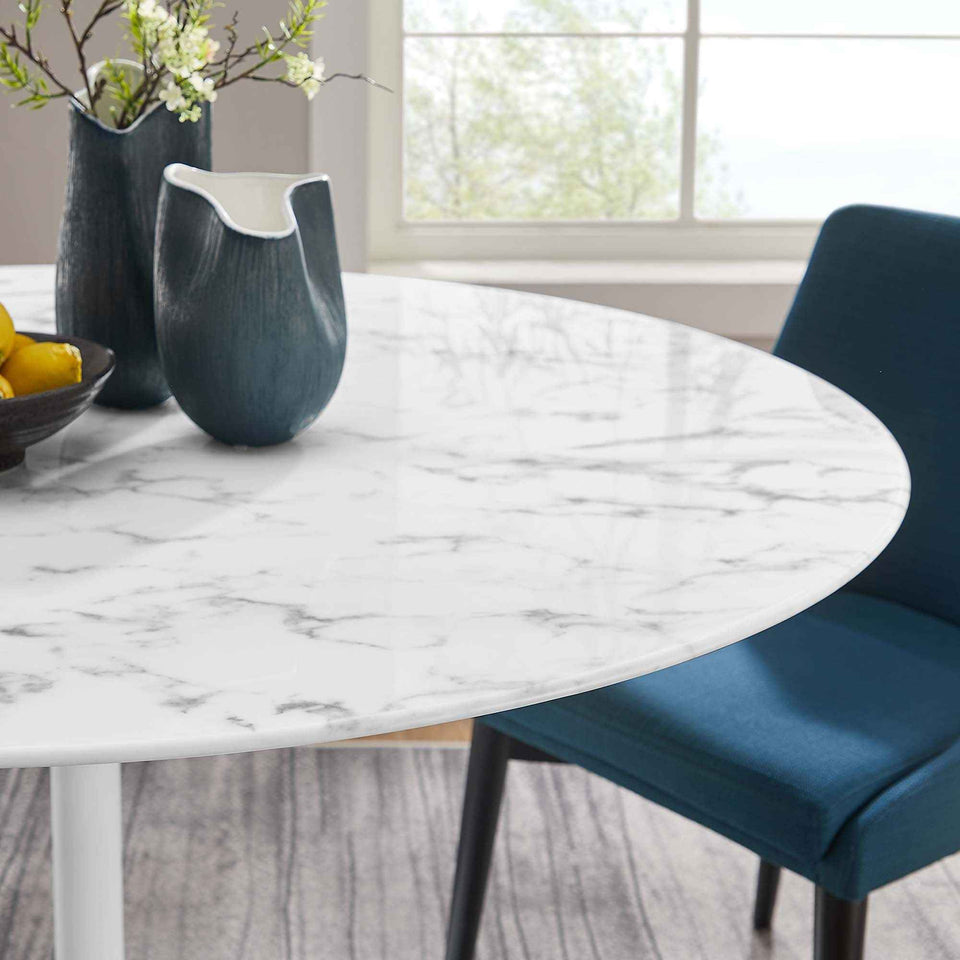 Lippa 54" Round Faux Marble Dining Table by Modway