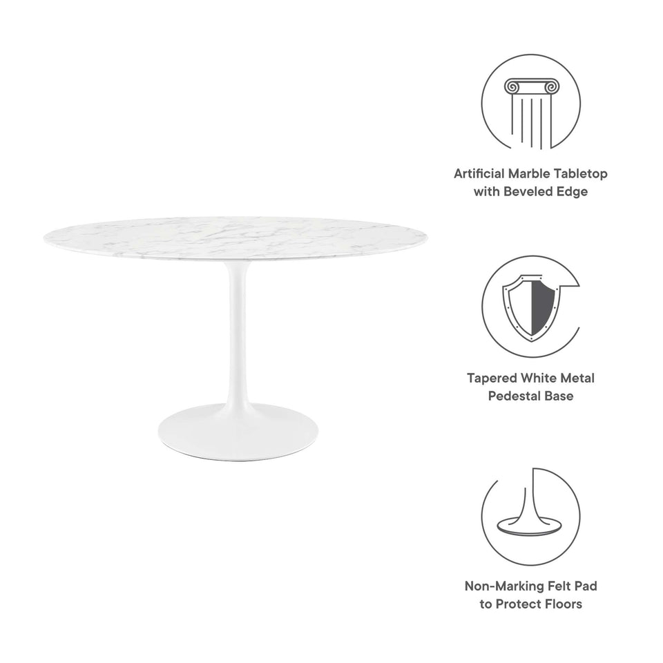 Lippa 54" Oval Faux Marble Dining Table by Modway