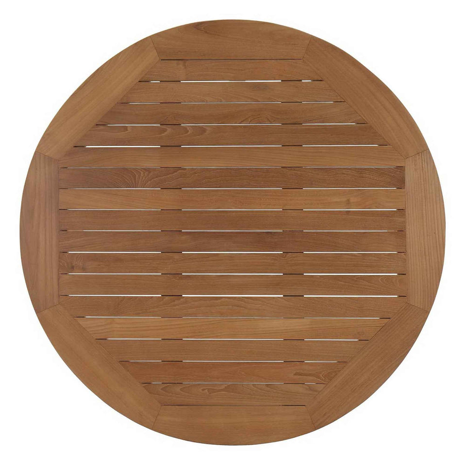 Marina Outdoor Patio Teak Round Coffee Table by Modway