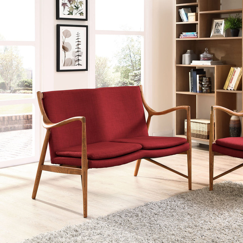 Makeshift Upholstered Fabric Loveseat by Modway