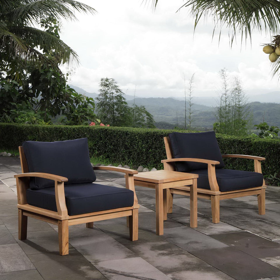 Marina 3 Piece Outdoor Patio Teak Set by Modway