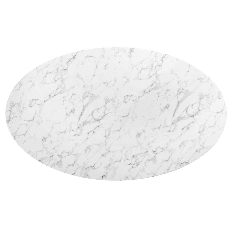 Lippa 78" Oval Faux Marble Dining Table by Modway