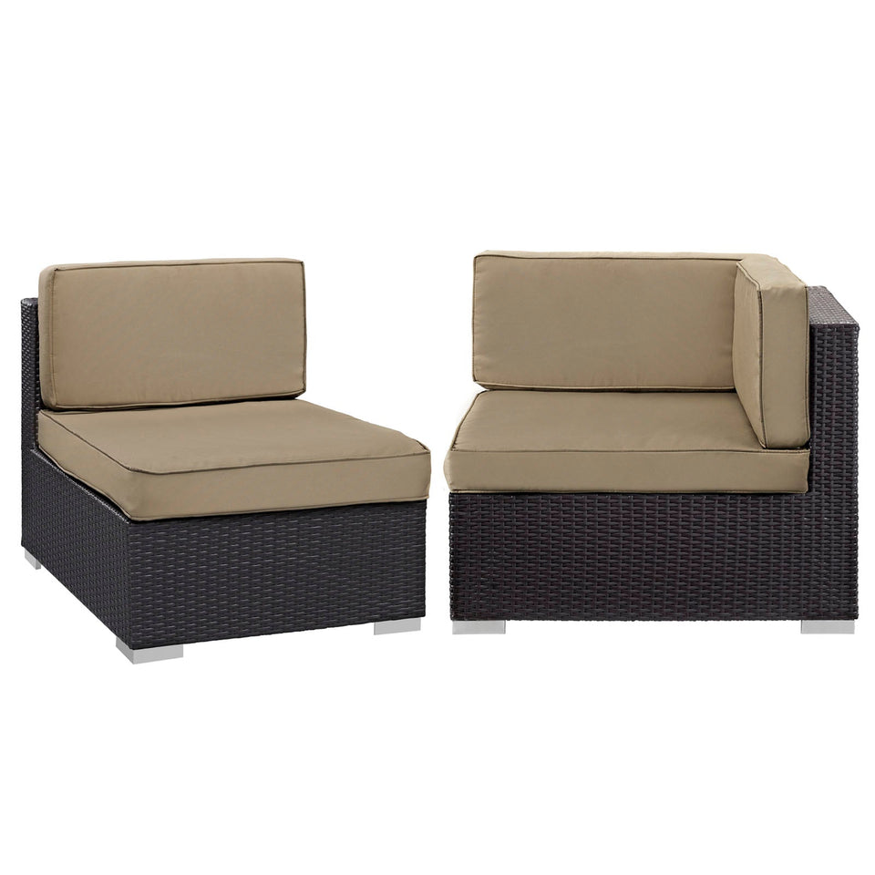 Gather Corner and Middle Outdoor Patio Sectional Set by Modway