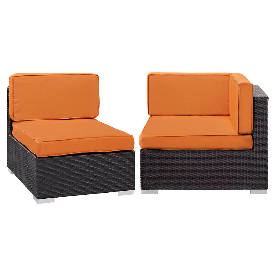 Gather Corner and Middle Outdoor Patio Sectional Set by Modway