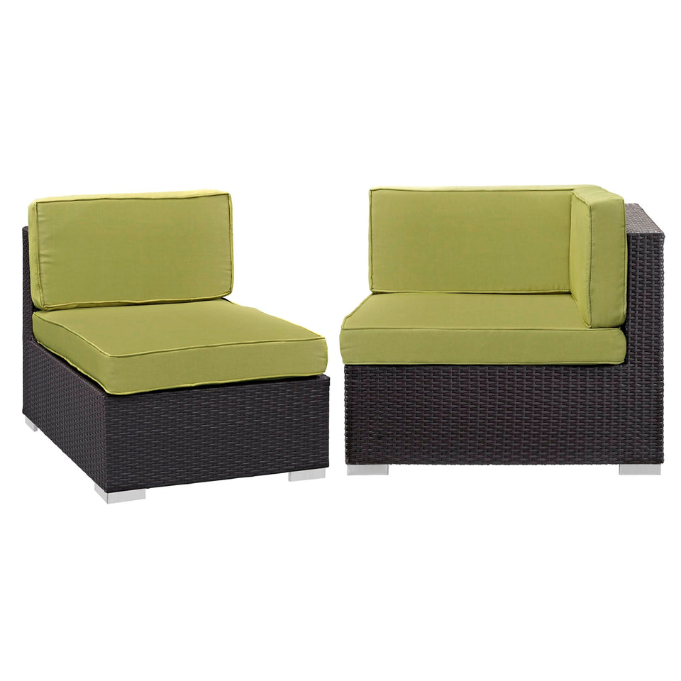 Gather Corner and Middle Outdoor Patio Sectional Set by Modway