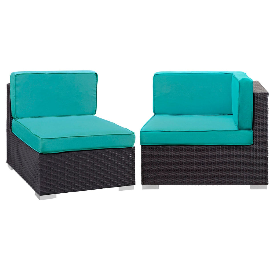 Gather Corner and Middle Outdoor Patio Sectional Set by Modway