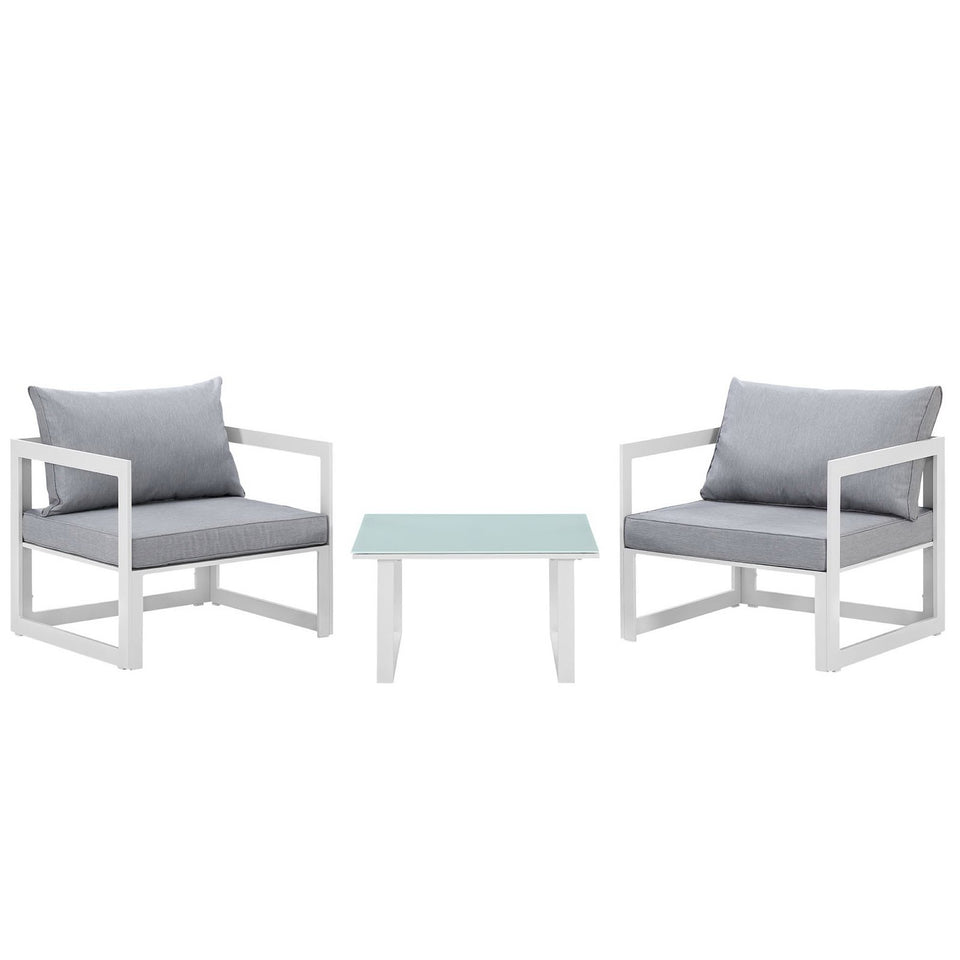 Fortuna 3 Piece Outdoor Patio Sectional Sofa Set by Modway