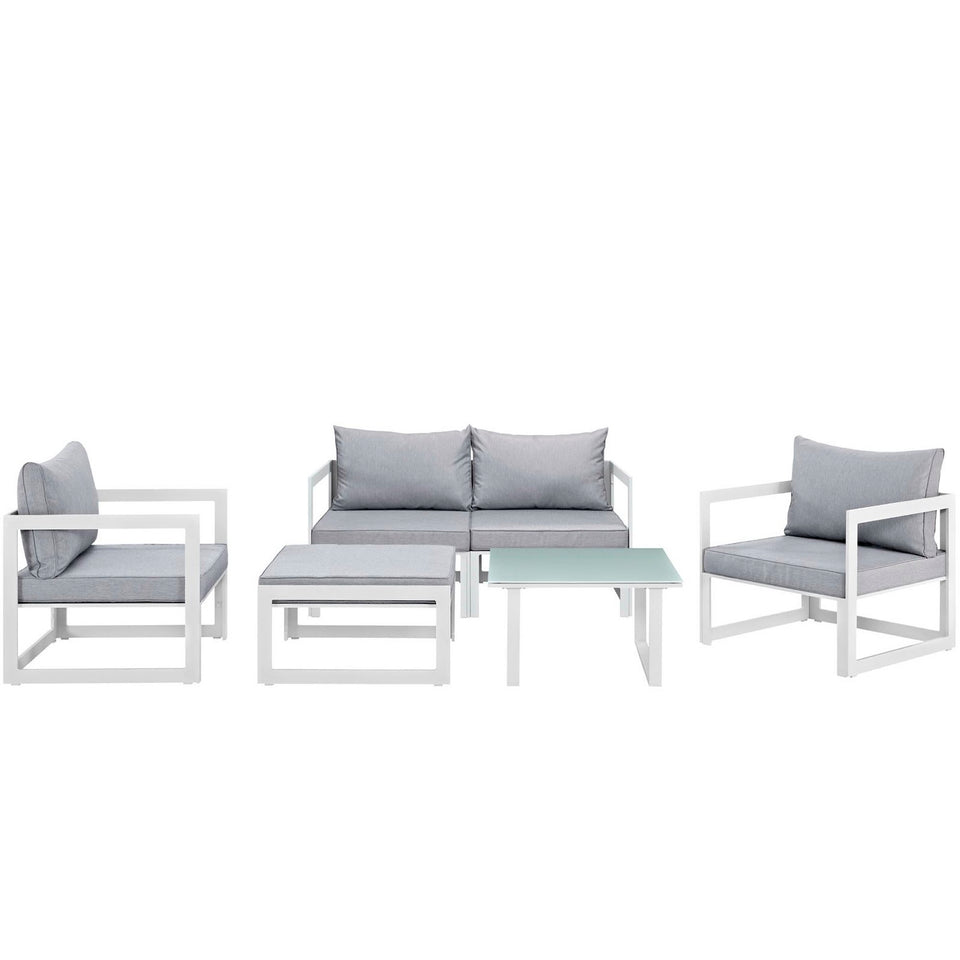 Fortuna 6 Piece Outdoor Patio Sectional Sofa Set by Modway