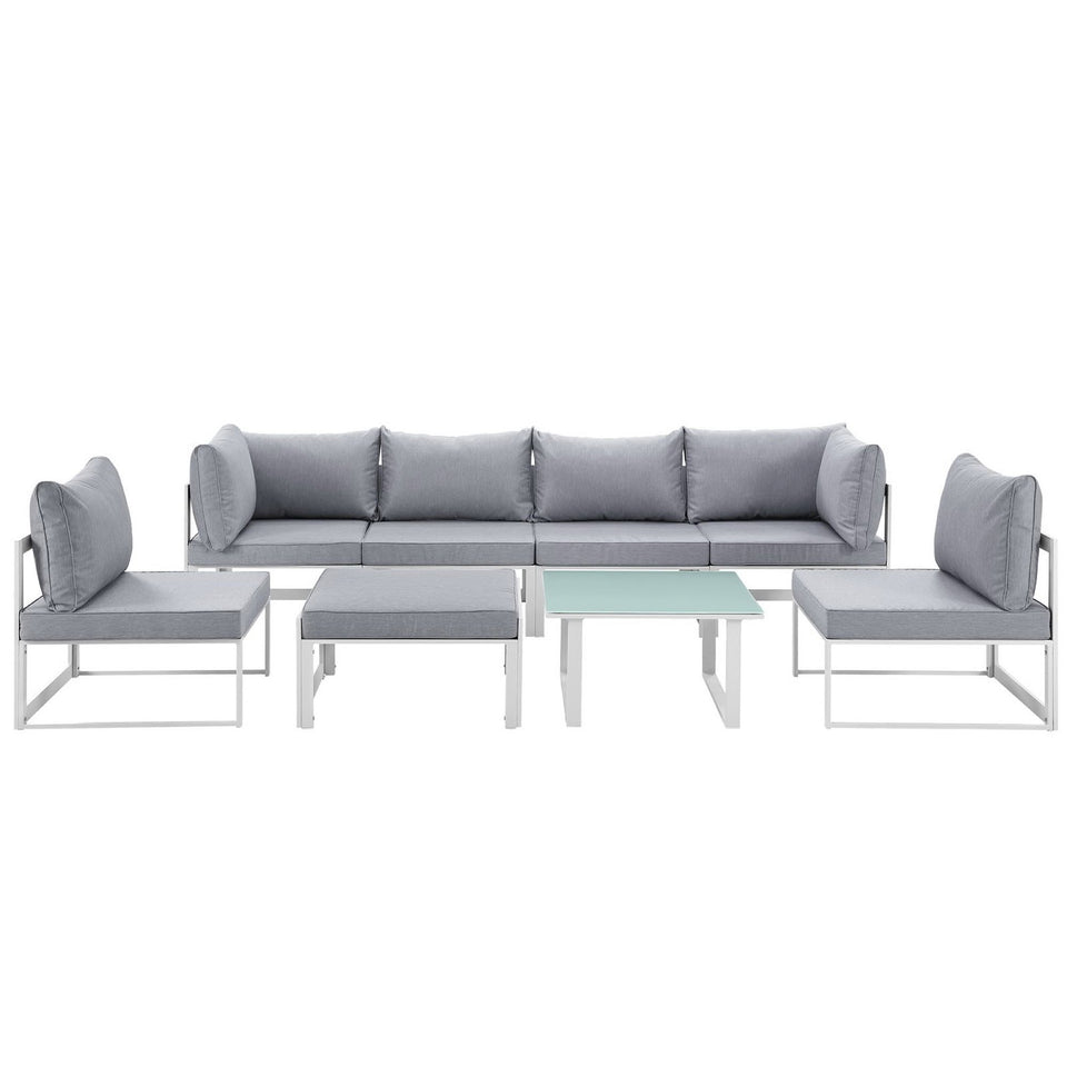 Fortuna 8 Piece Outdoor Patio Sectional Sofa Set by Modway