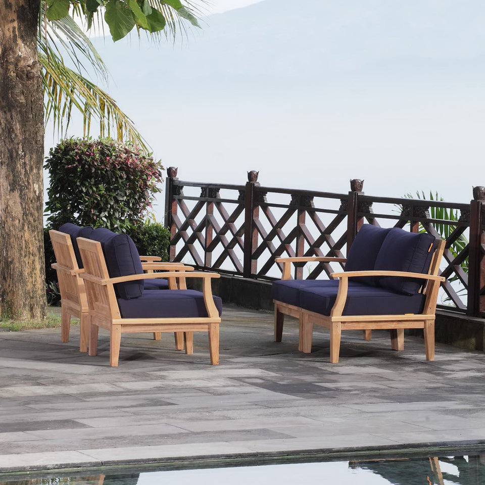 Marina 4 Piece Outdoor Patio Teak Set by Modway