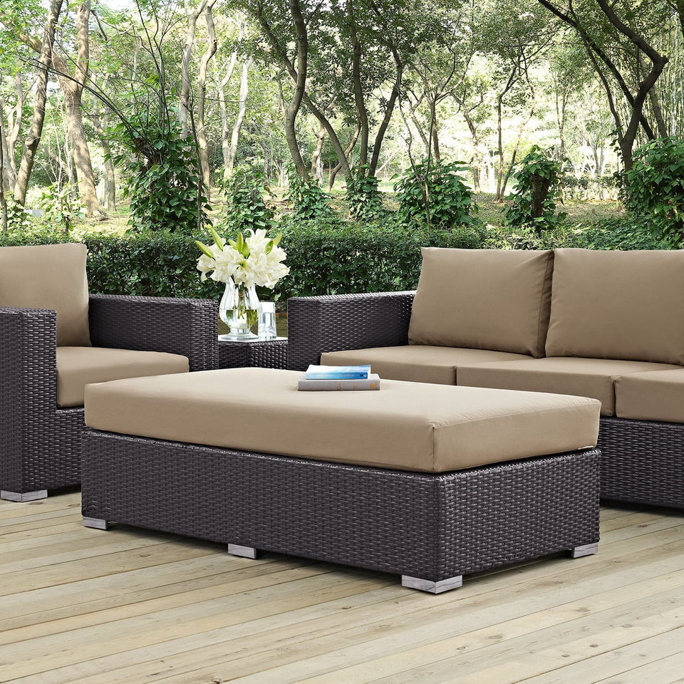 Convene Outdoor Fabric Rectangle Ottoman by Modway