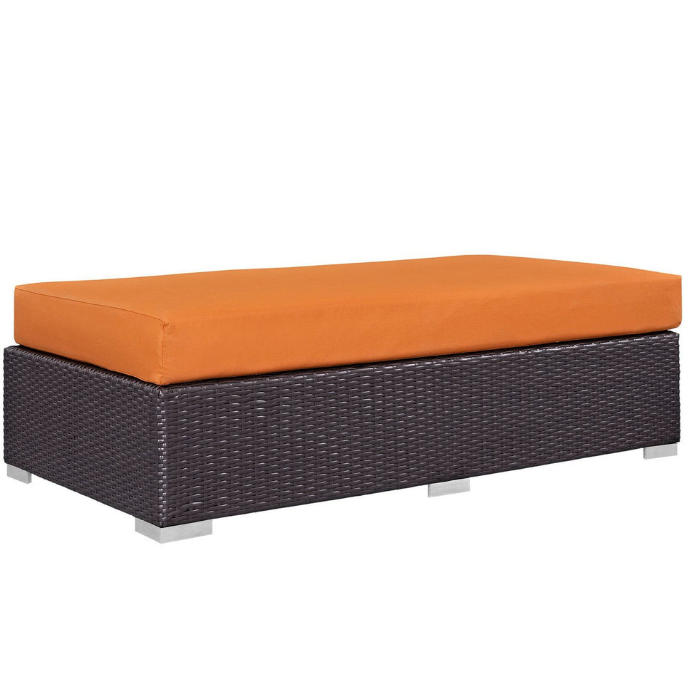 Convene Outdoor Fabric Rectangle Ottoman by Modway