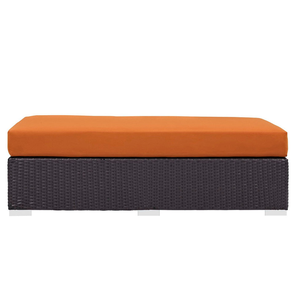 Convene Outdoor Fabric Rectangle Ottoman by Modway